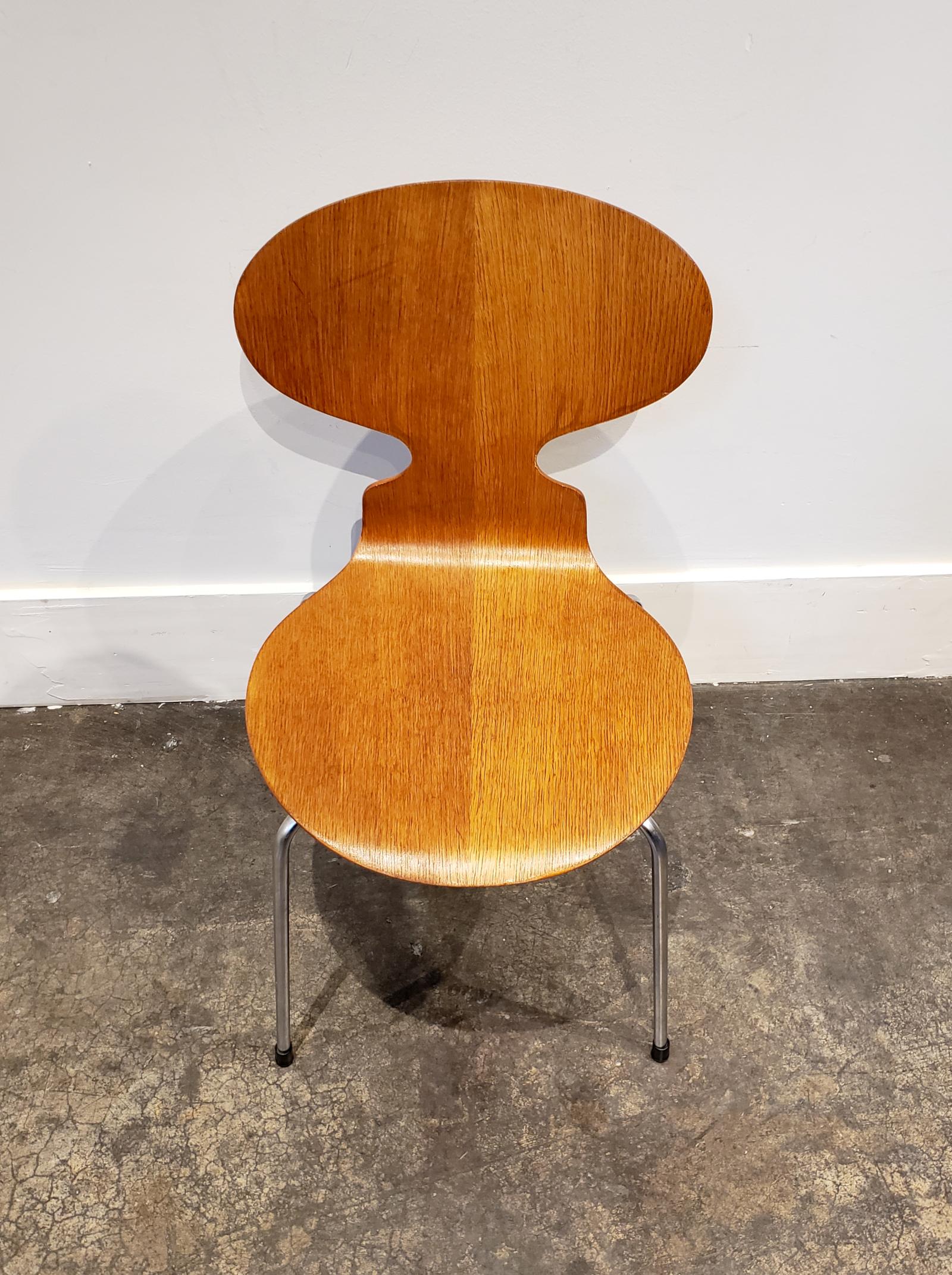 Veneer Arne Jacobsen Ant Chair for Fritz Hansen, Denmark, 1970s For Sale