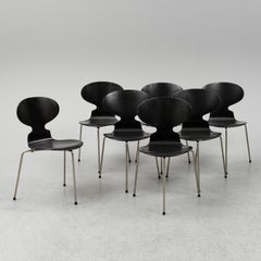 Chaises à fourmis d'Arne Jacobsen, ensemble d'origine de la première production, 1952