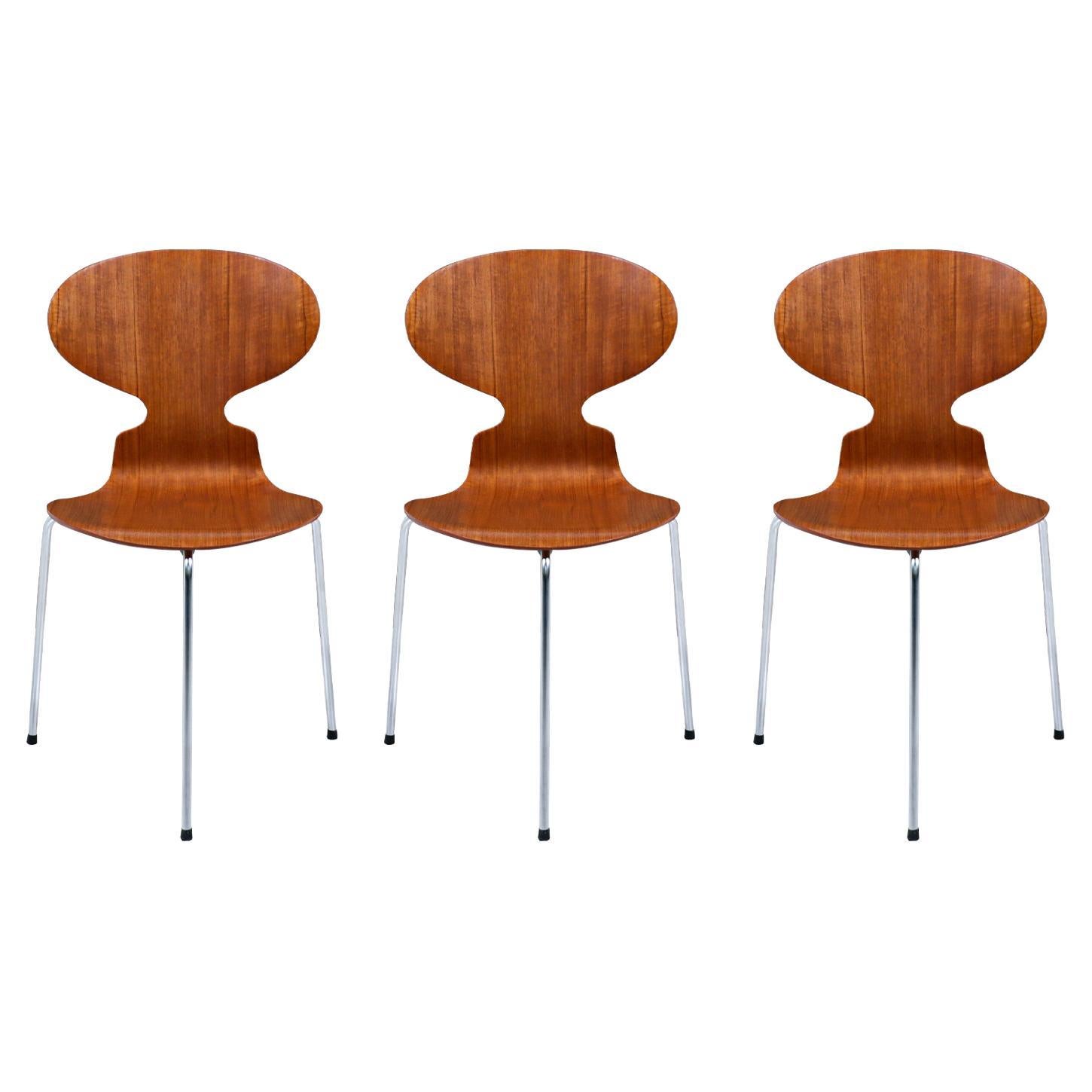 Arne Jacobsen "Ant" Model-3100 Teak Chair for Fritz Hansen