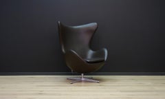 Fauteuil Arne Jacobsen the Egg Danish Design 1980s Cuir Brown