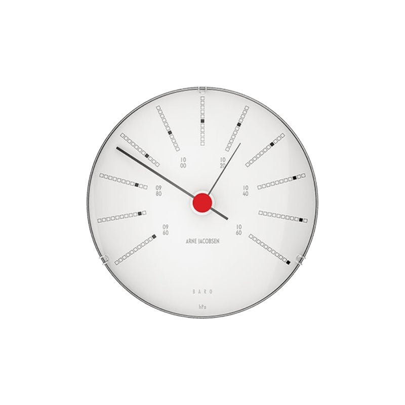 Arne Jacobsen 'Bankers' Barometer, White, Ø 4.7 in