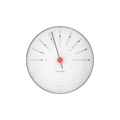 Arne Jacobsen 'Bankers' Hygrometer, White, Ø 4.7 in