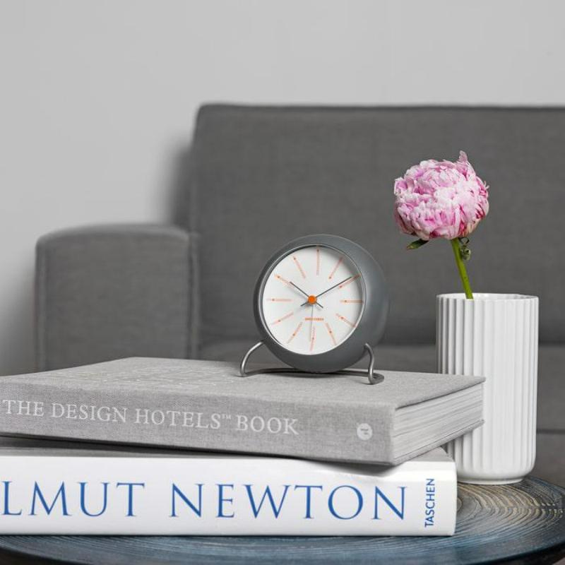 Arne Jacobsen 'Bankers' Table Clock, White, Ø 4.3 in For Sale at