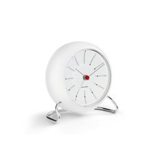 Reloj de mesa «Bankers» de Arne Jacobsen, blanco, Ø 4,3 pulgadas