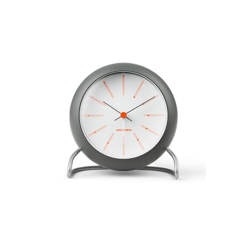 Arne Jacobsen 'Bankers' Table Clock, White, Ø 4.3 in For Sale at