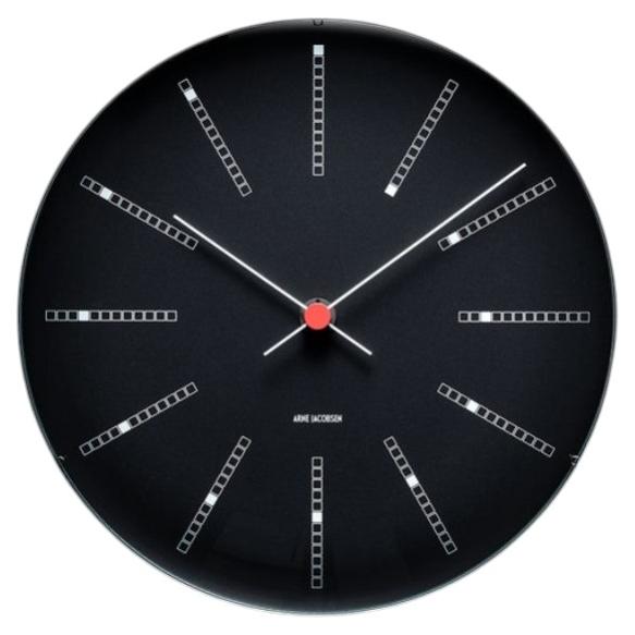 Arne Jacobsen 'Bankers' Wall Clock, Black, Ø 8.3 in For Sale