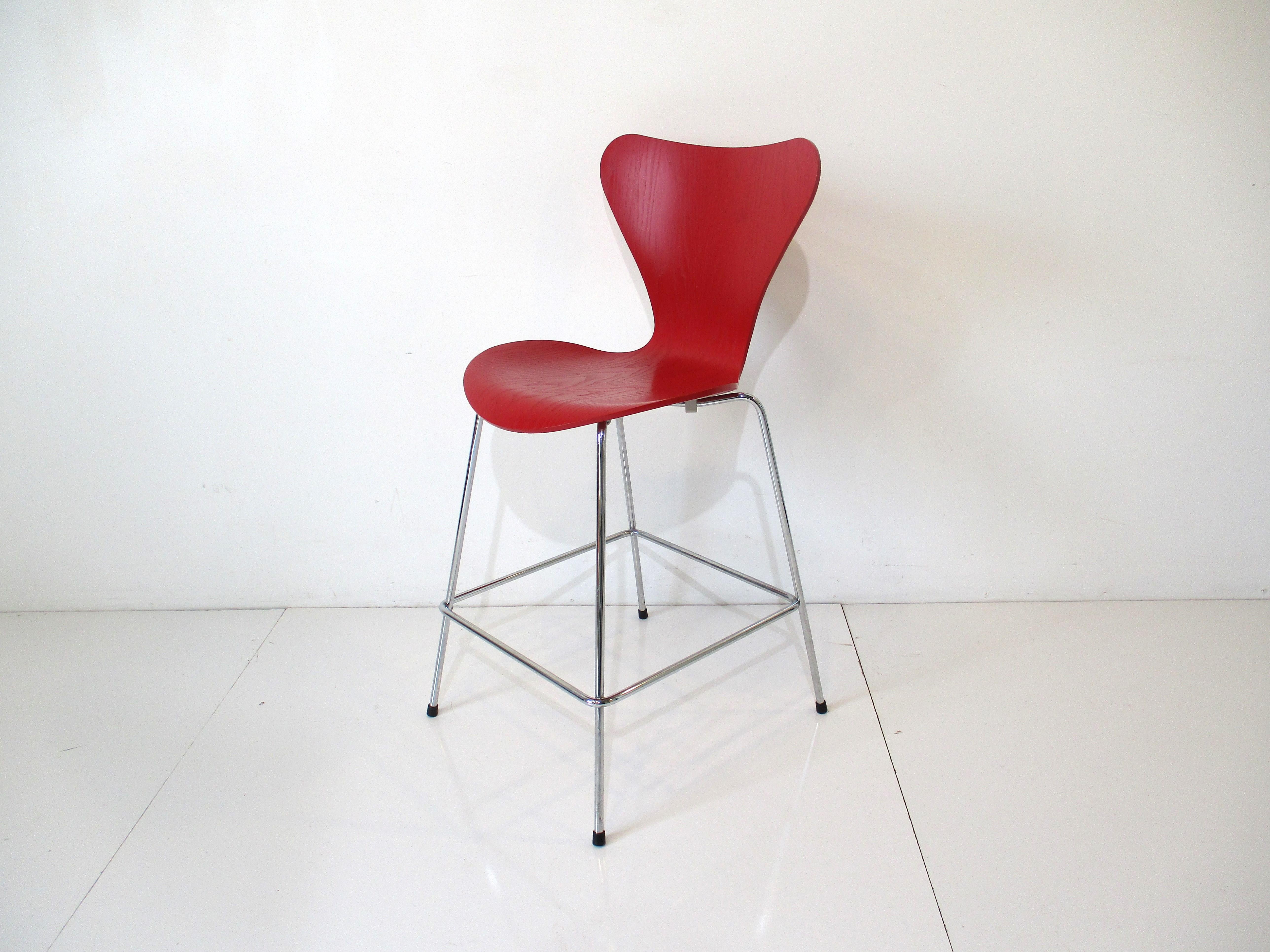 Arne Jacobsen Bar / Counter Stools for Fritz Hansen Denmark In Good Condition In Cincinnati, OH