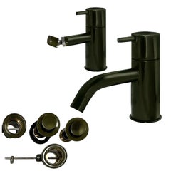 Arne Jacobsen Basin & Bidet Vola Mixer Faucet Set, Moss Green, New in Box, 1960s