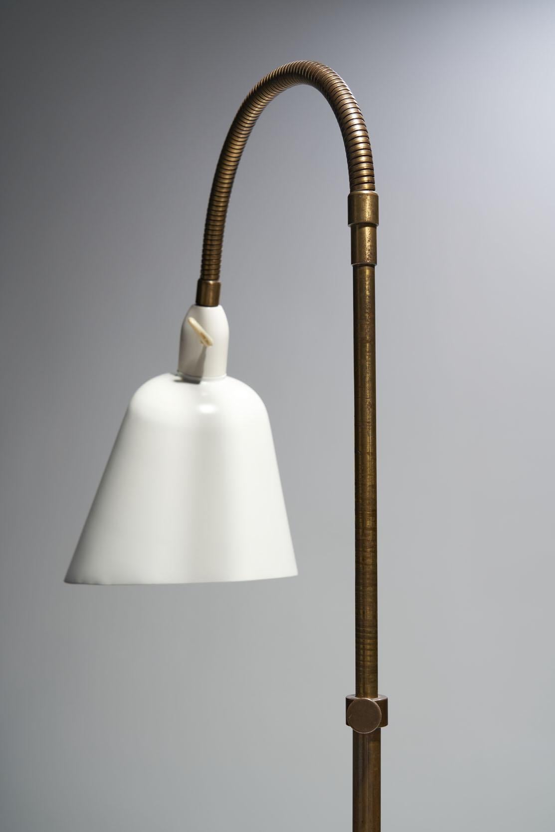Arne Jacobsen “Bellevue AJ7” Brass Floor Lamp, Denmark, 1929 1