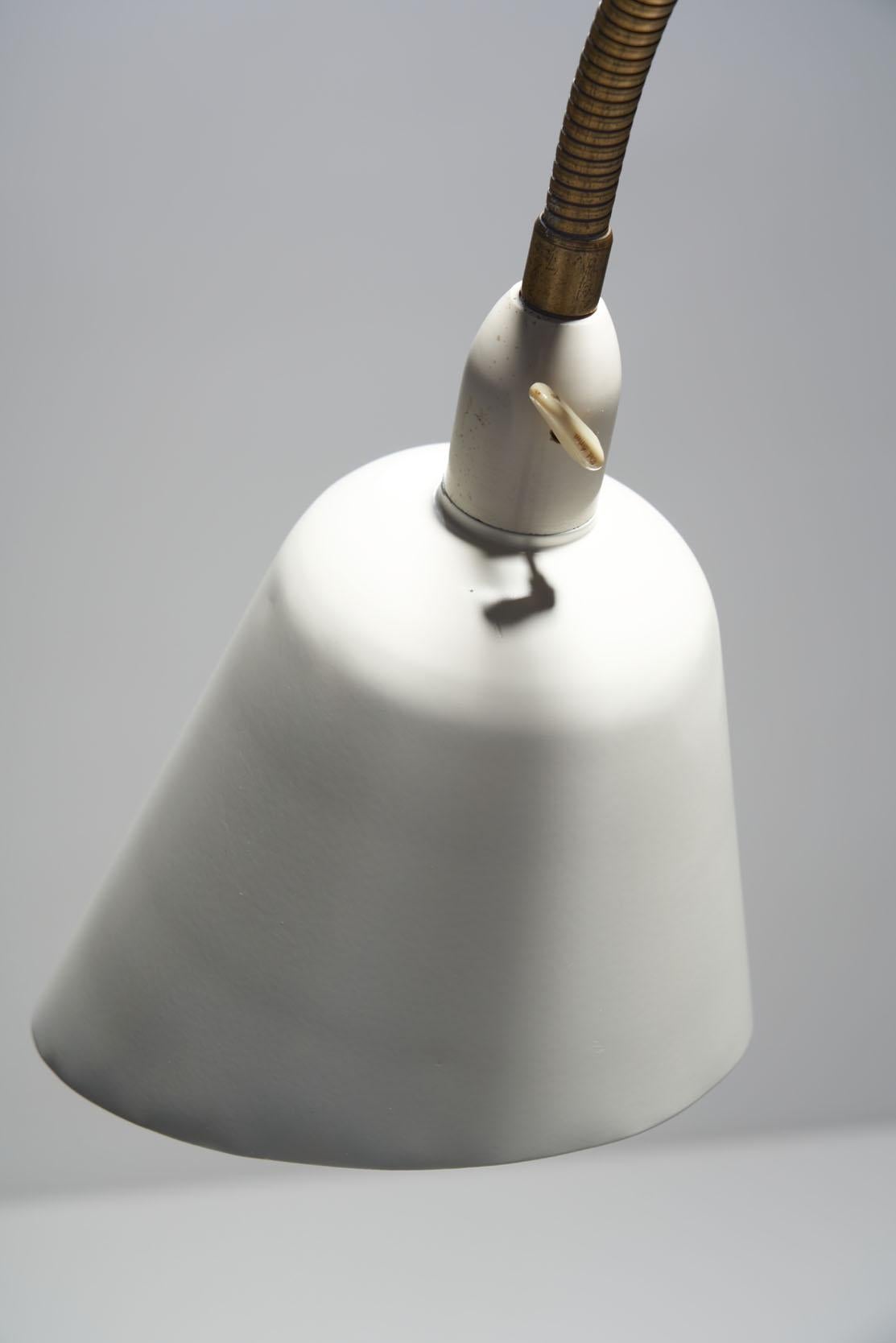 Lacquered Arne Jacobsen “Bellevue AJ7” Brass Floor Lamp, Denmark, 1929