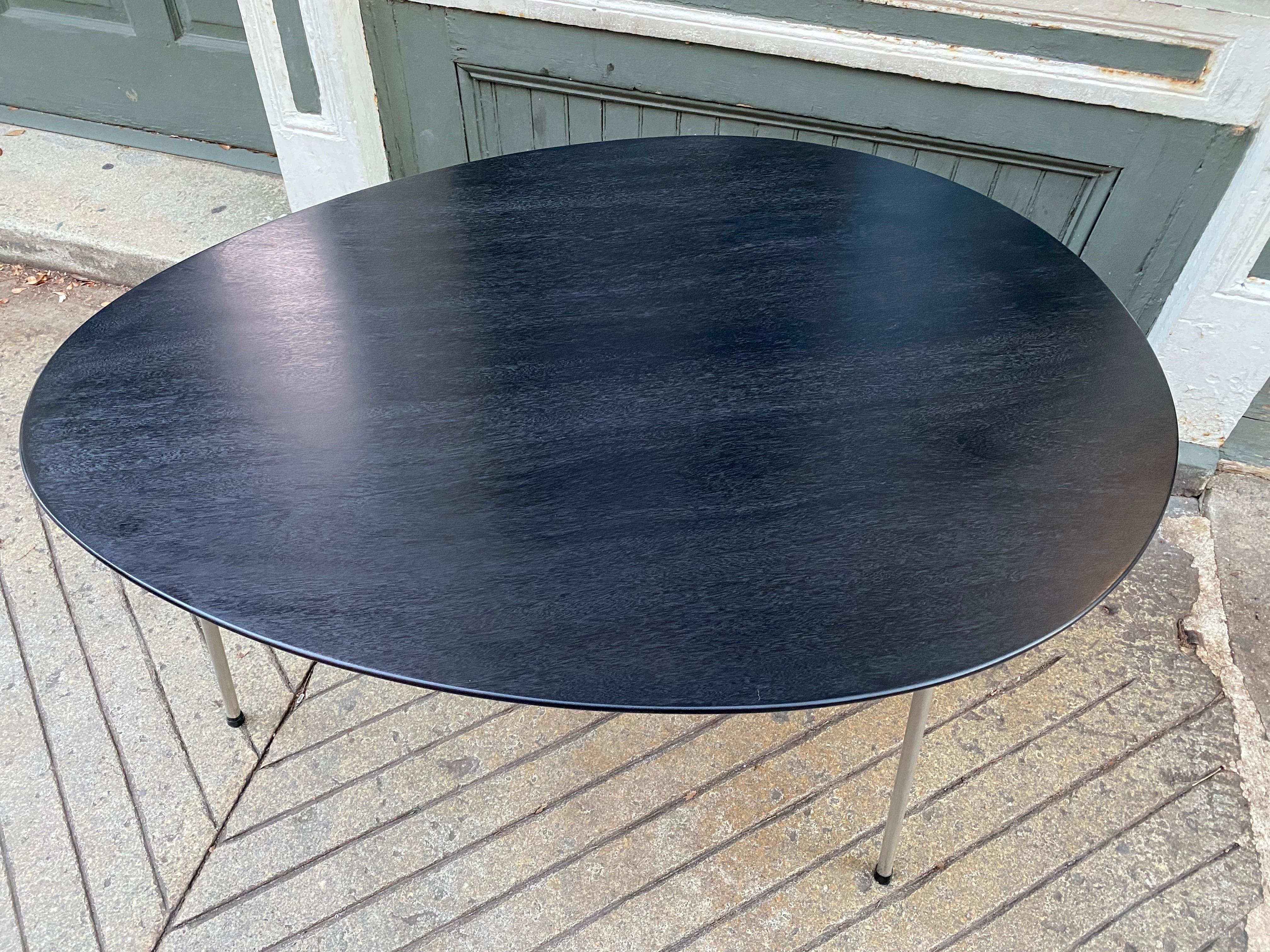 Danish Arne Jacobsen Black Egg Table For Sale