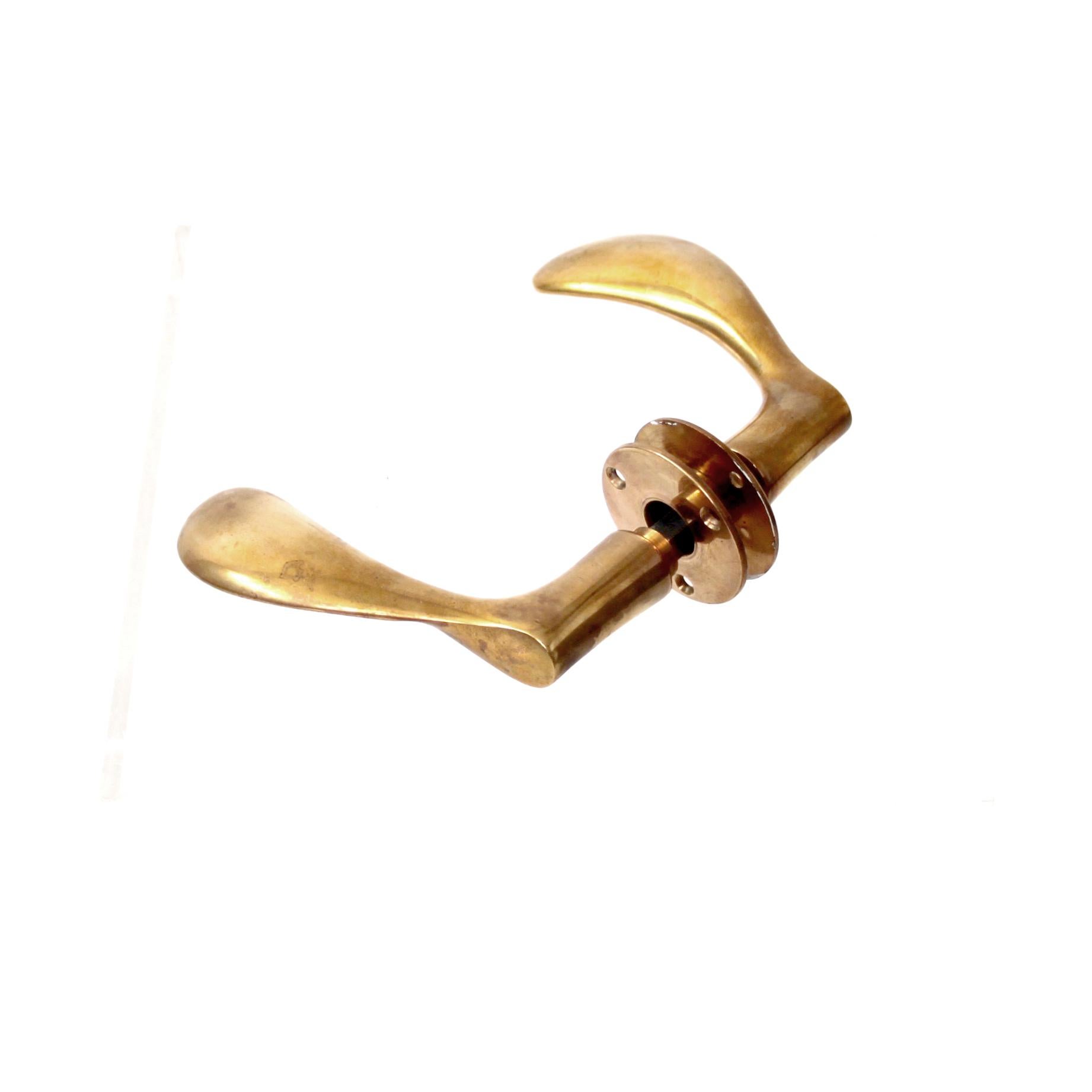 Polished Arne Jacobsen Brass Door Handles