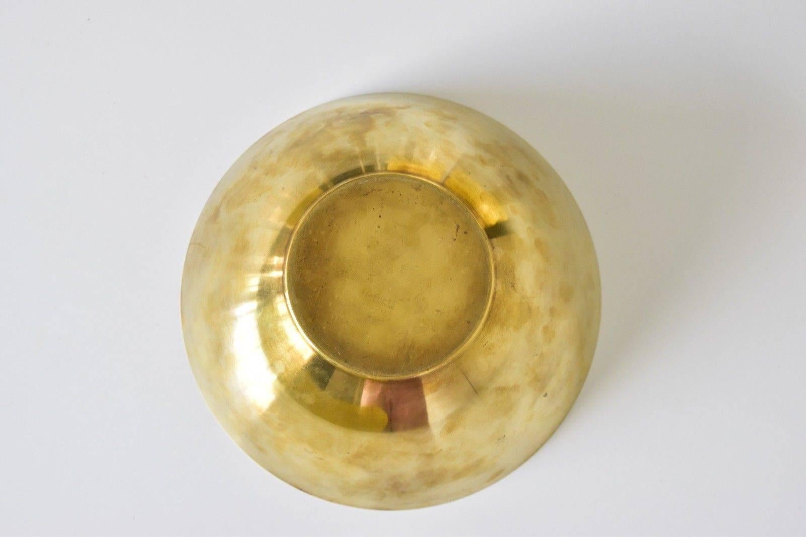 Danish Arne Jacobsen Brass Line Bowl by Stelton Made in Denmark