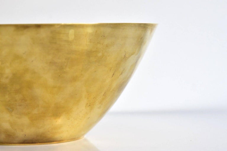 Arne Jacobsen Brass Line Bowl by Stelton Made in Denmark For Sale at