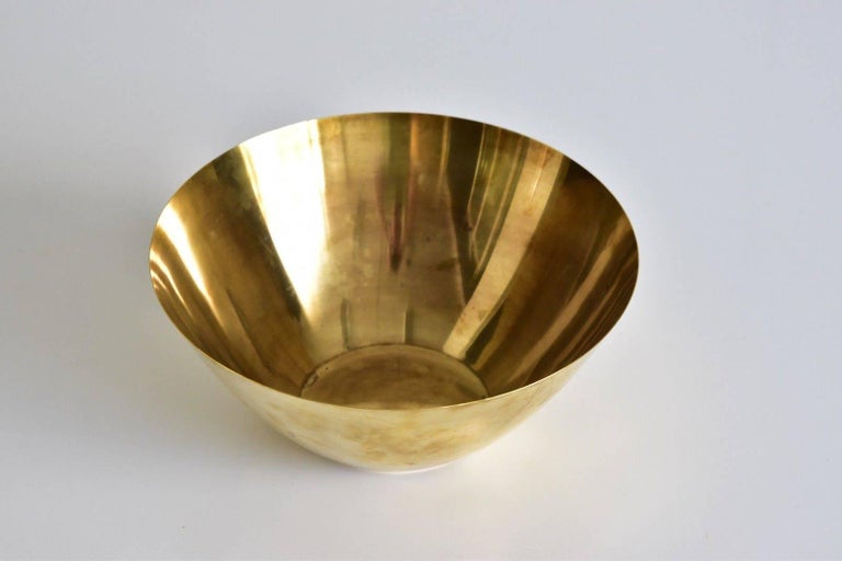 Arne Jacobsen Brass Line Bowl by Stelton Made in Denmark For Sale at