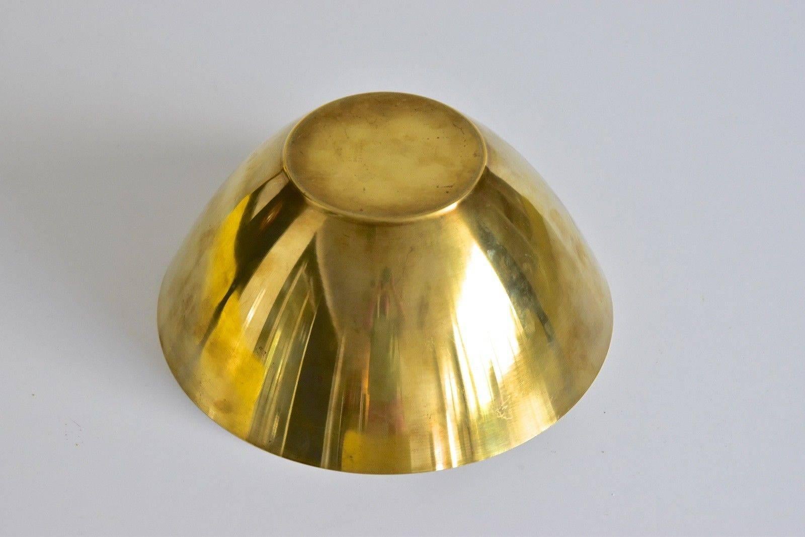 Arne Jacobsen Brass Line Bowl by Stelton Made in Denmark 2