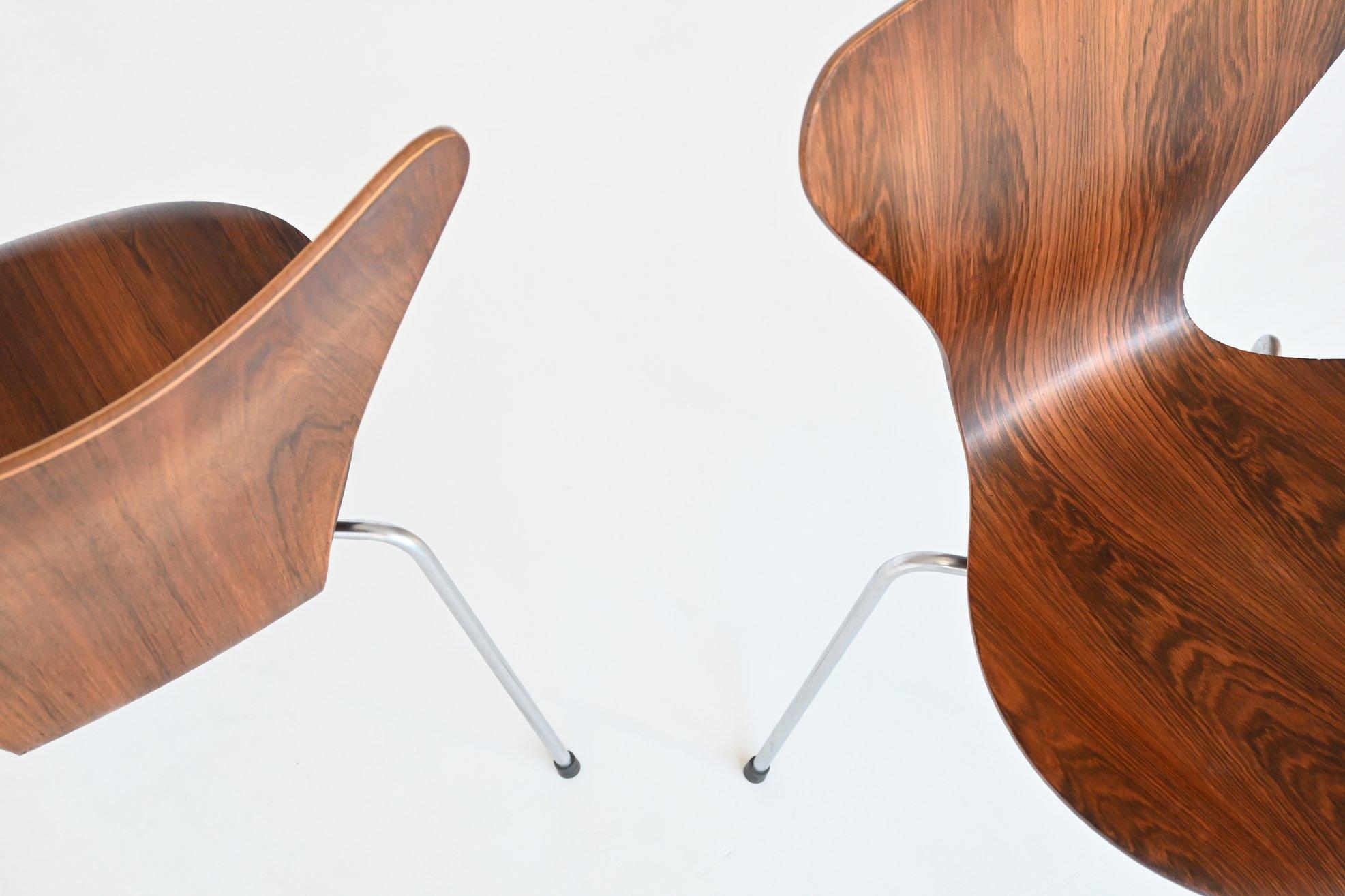 Arne Jacobsen Butterfly Dining Chairs Rosewood Fritz Hansen, Denmark, 1965 6