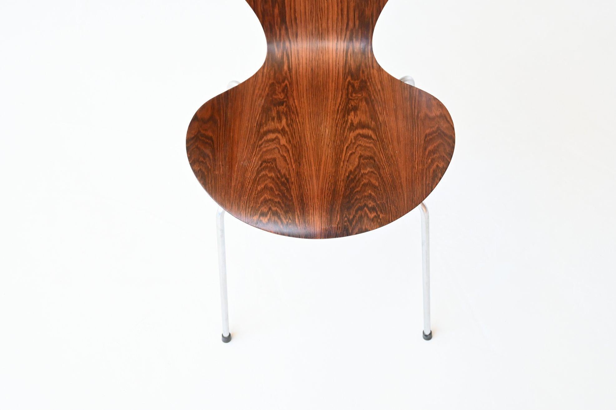 Arne Jacobsen Butterfly Dining Chairs Rosewood Fritz Hansen, Denmark, 1965 12