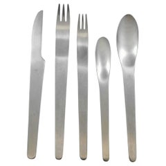 Arne Jacobsen by Georg Jensen Stainless Steel Flatware Set Service 42 Pcs Estate