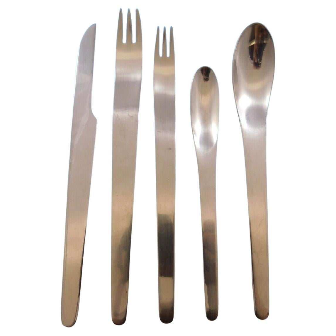 Arne Jacobsen by Georg Jensen Stainless Steel Flatware Set Service 80 Pc. Succession