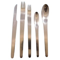 Arne Jacobsen by Georg Jensen Stainless Steel Flatware Set Service 80 Pc. Succession