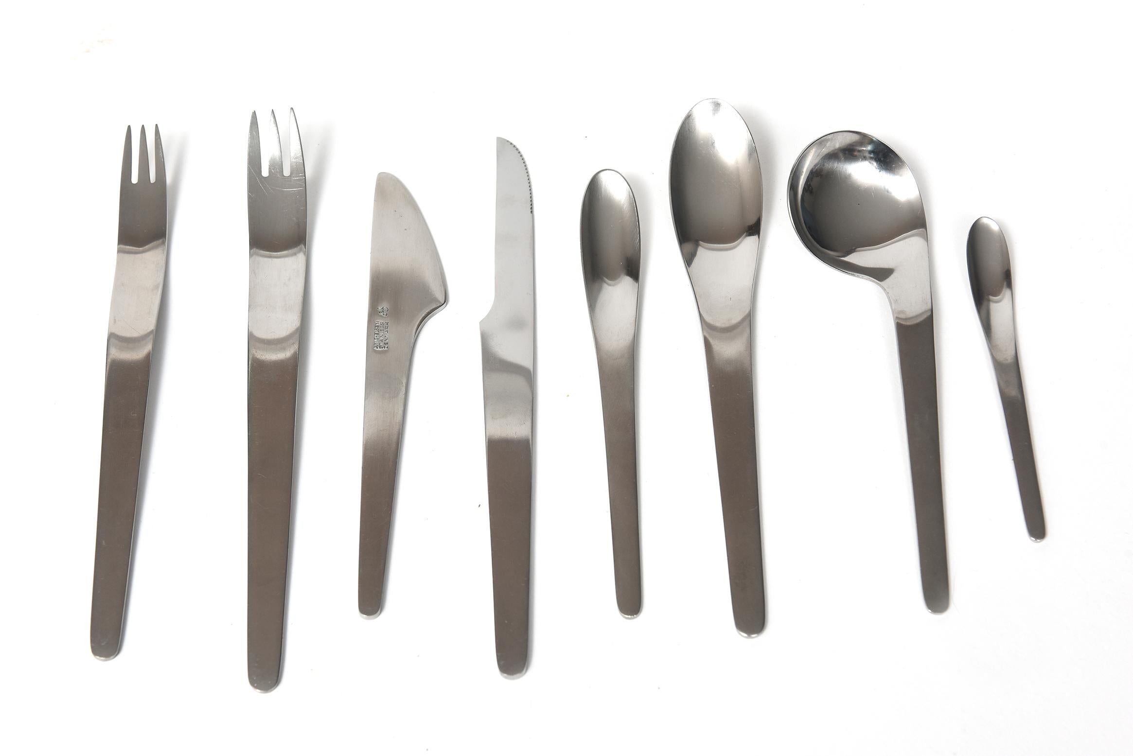 Arne Jacobsen by Michelsen Space Age Modernist Stainless Flatware Set 106 Pieces 2