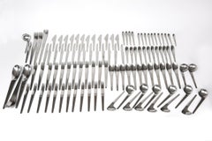 Used Arne Jacobsen by Michelsen Space Age Modernist Stainless Flatware Set 106 Pieces