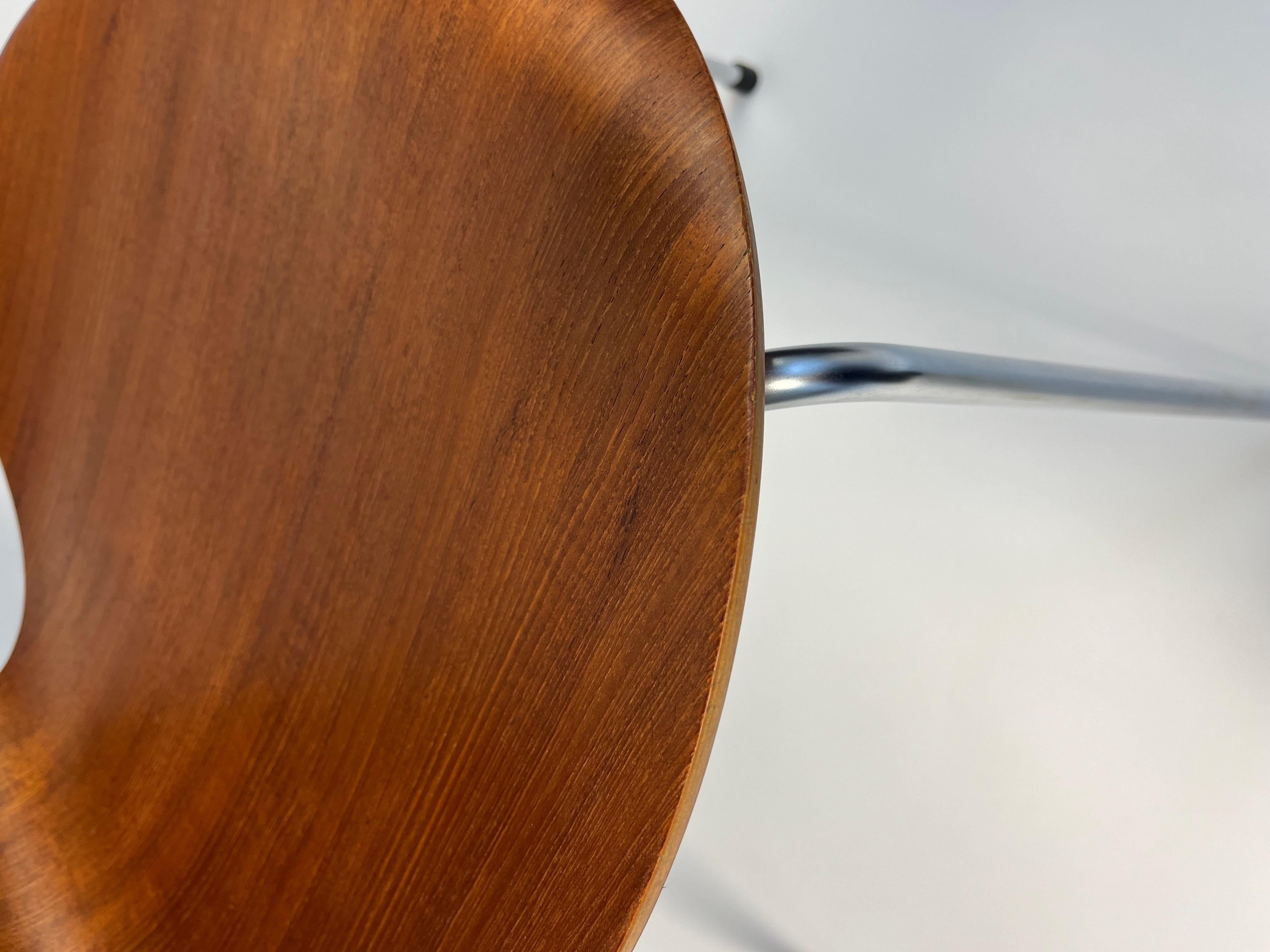 Arne Jacobsen Stuhl Serie 7 Teak 3107 Fritz Hansen, 1966 (Moderne der Mitte des Jahrhunderts)