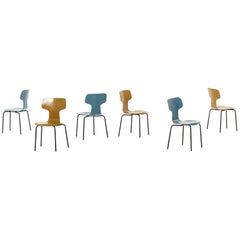 Arne Jacobsen Children T-Chairs Produced by Fritz Hansen in Denmark