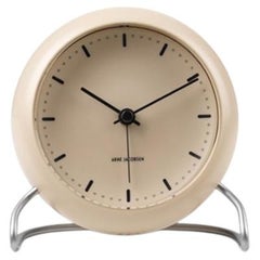 Arne Jacobsen 'City Hall' Table Clock, Sand, Ø 4.3 in