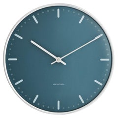 Arne Jacobsen 'City Hall' Wall Clock, Blue, Ø 11.4 in