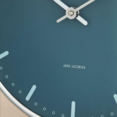 Arne Jacobsen 'City Hall' Wall Clock, Blue, Ø 8.3 in