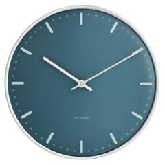 Arne Jacobsen 'City Hall' Wall Clock, Blue, Ø 8.3 in