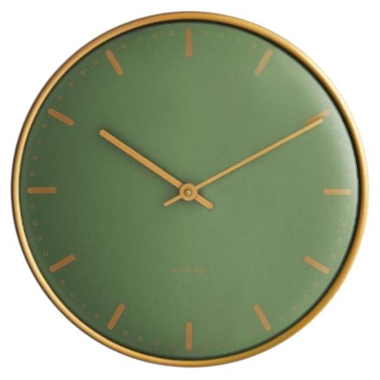 Arne Jacobsen 'City Hall' Wall Clock, Green, Ø 8.3 in