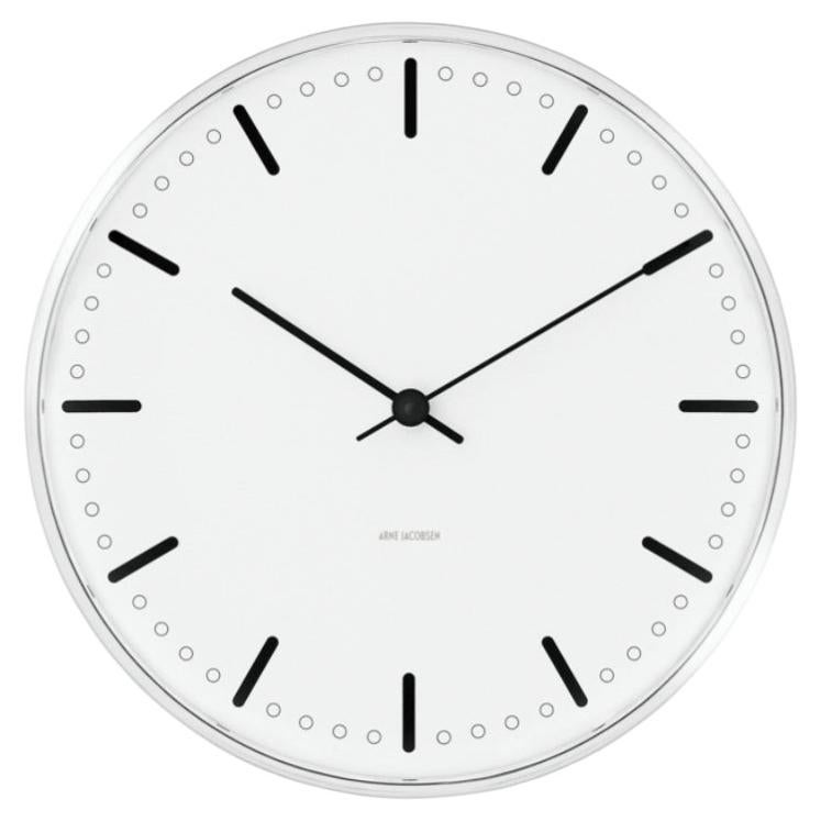 Arne Jacobsen 'City Hall' Wall Clock, White, Ø 11.4 in