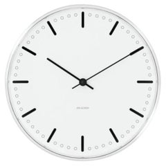 Arne Jacobsen 'City Hall' Wall Clock, White, Ø 8.3 in