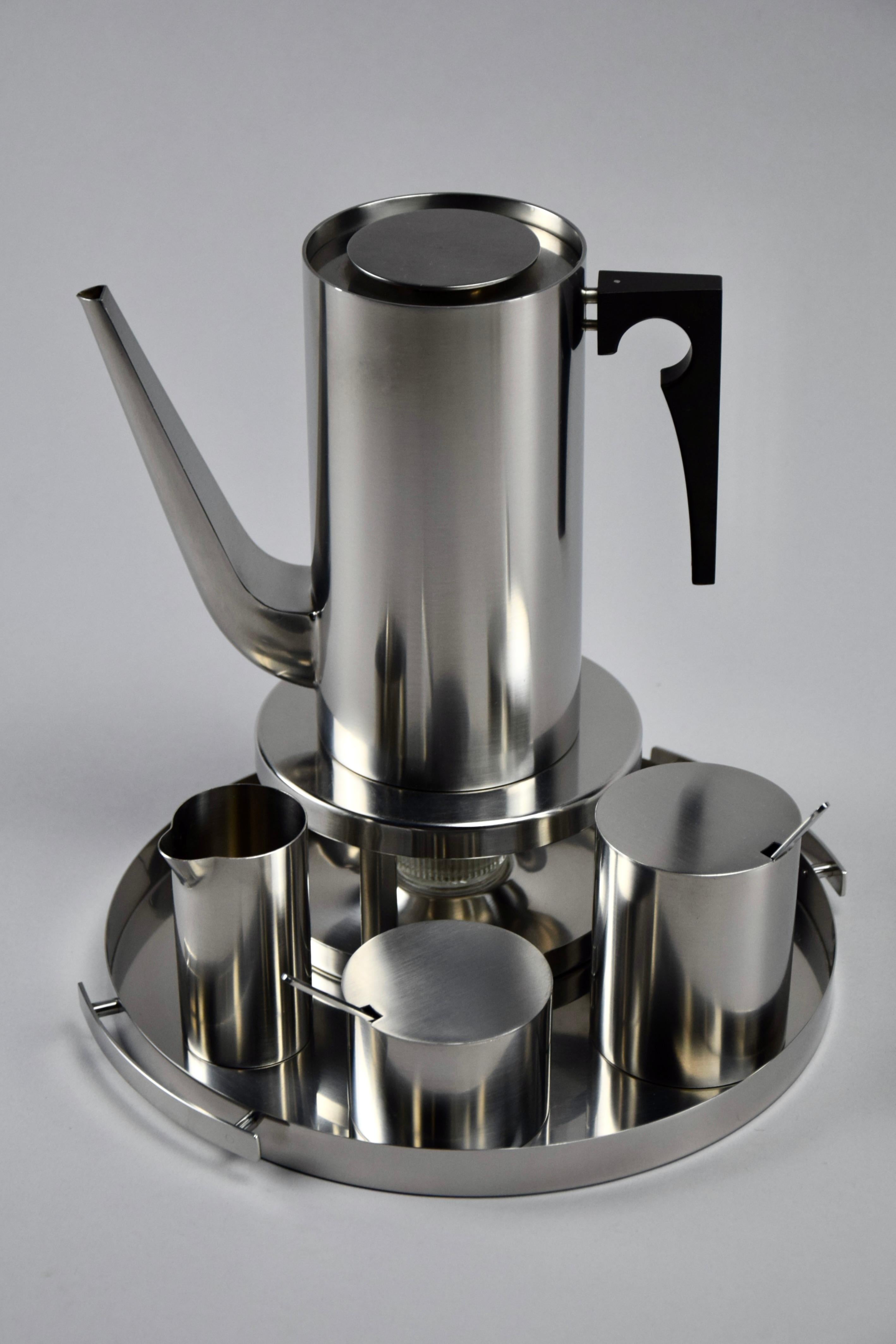 Stainless Steel Arne Jacobsen Coffee and Tea Set For Sale