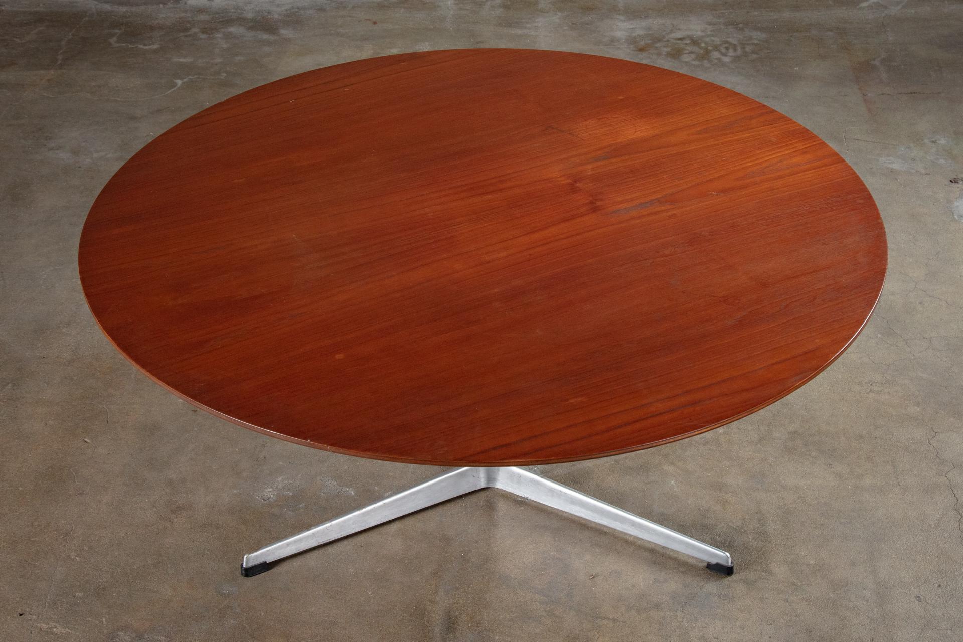 Denmark, Arne Jacobsen coffee table in teak, 1960s, chrome base.