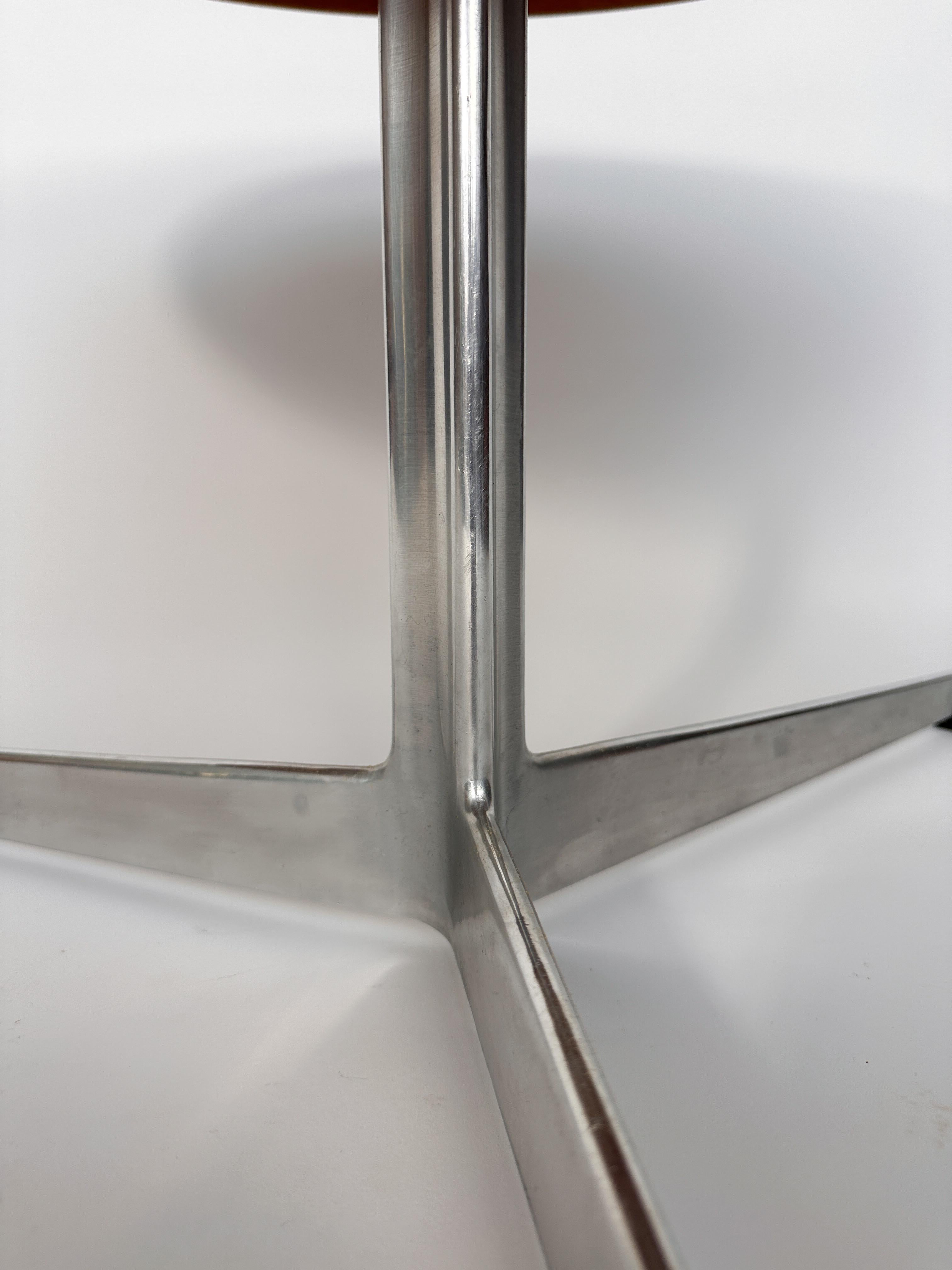 Arne Jacobsen Coffee Table Fritz Hansen Teak Three Legged Denmark 1960s 4
