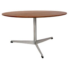 Arne Jacobsen Coffee Table Fritz Hansen Teak Three Legged Denmark 1960s