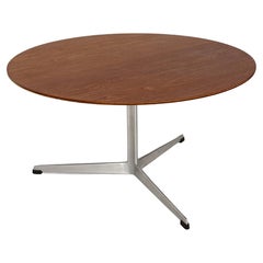 Arne Jacobsen Coffee Table Fritz Hansen Teak Three Legged Denmark 1960s