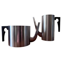 Arne Jacobsen Cylinda-Line Coffee & Tea Set, Stelton Denmark 1967