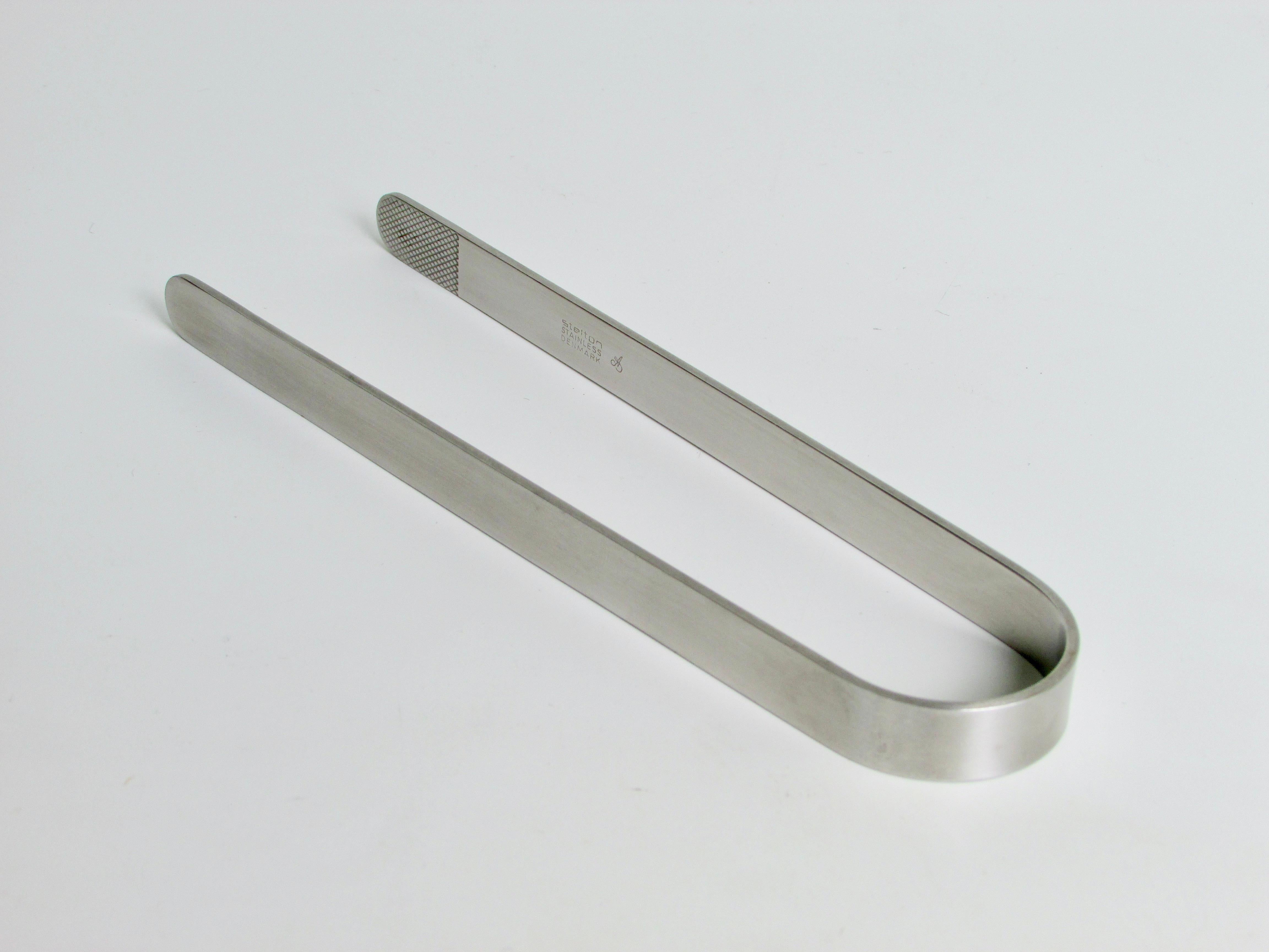 Arne Jacobsen design for Stelton Stainless Steel Ice Tongs, Denmark For Sale 5