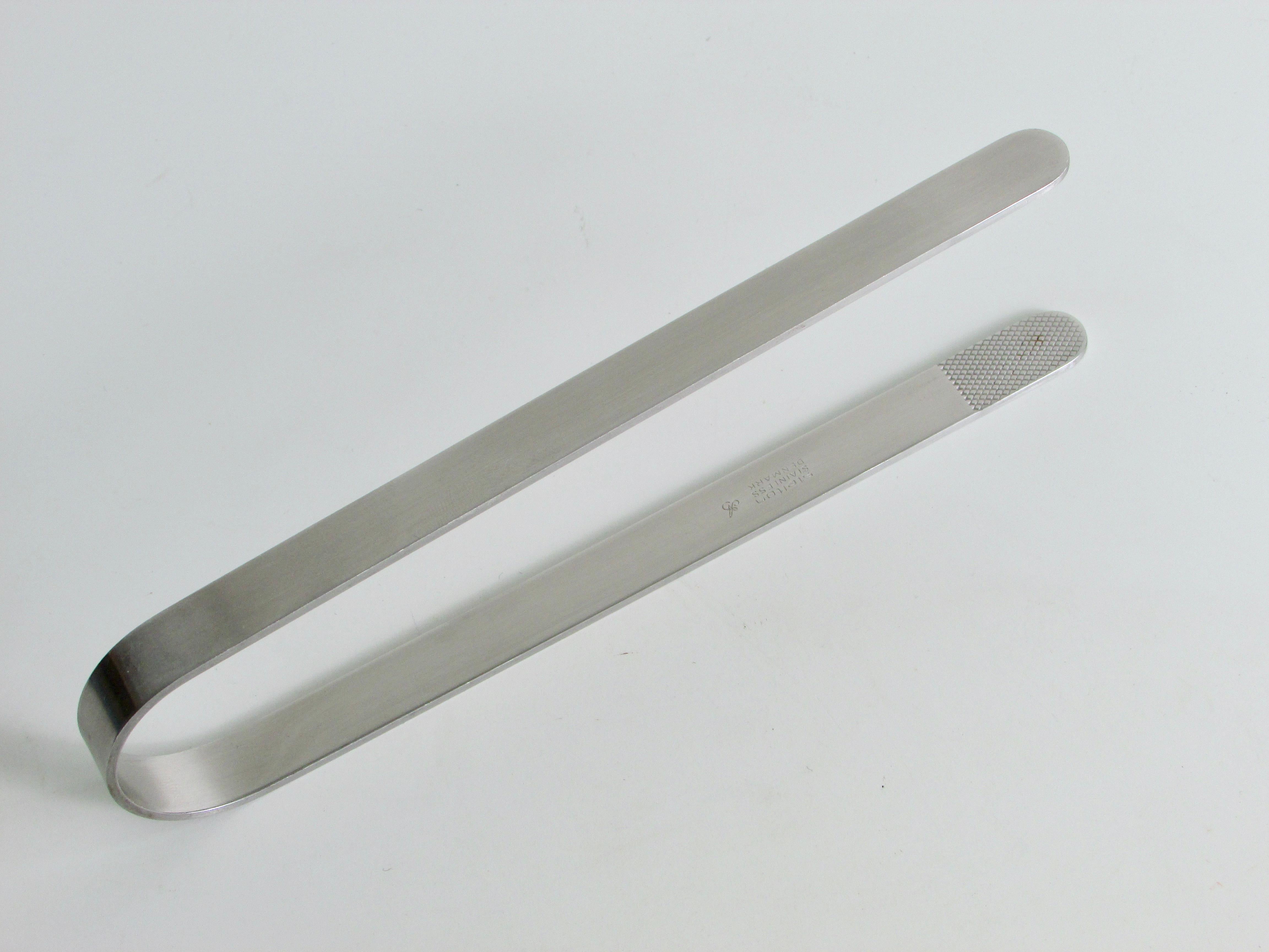 Danish Arne Jacobsen design for Stelton Stainless Steel Ice Tongs, Denmark For Sale