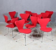 Arne Jacobsen Dining Chair, Model 'Syveren' 3107, Original Upholstery Hallingdal