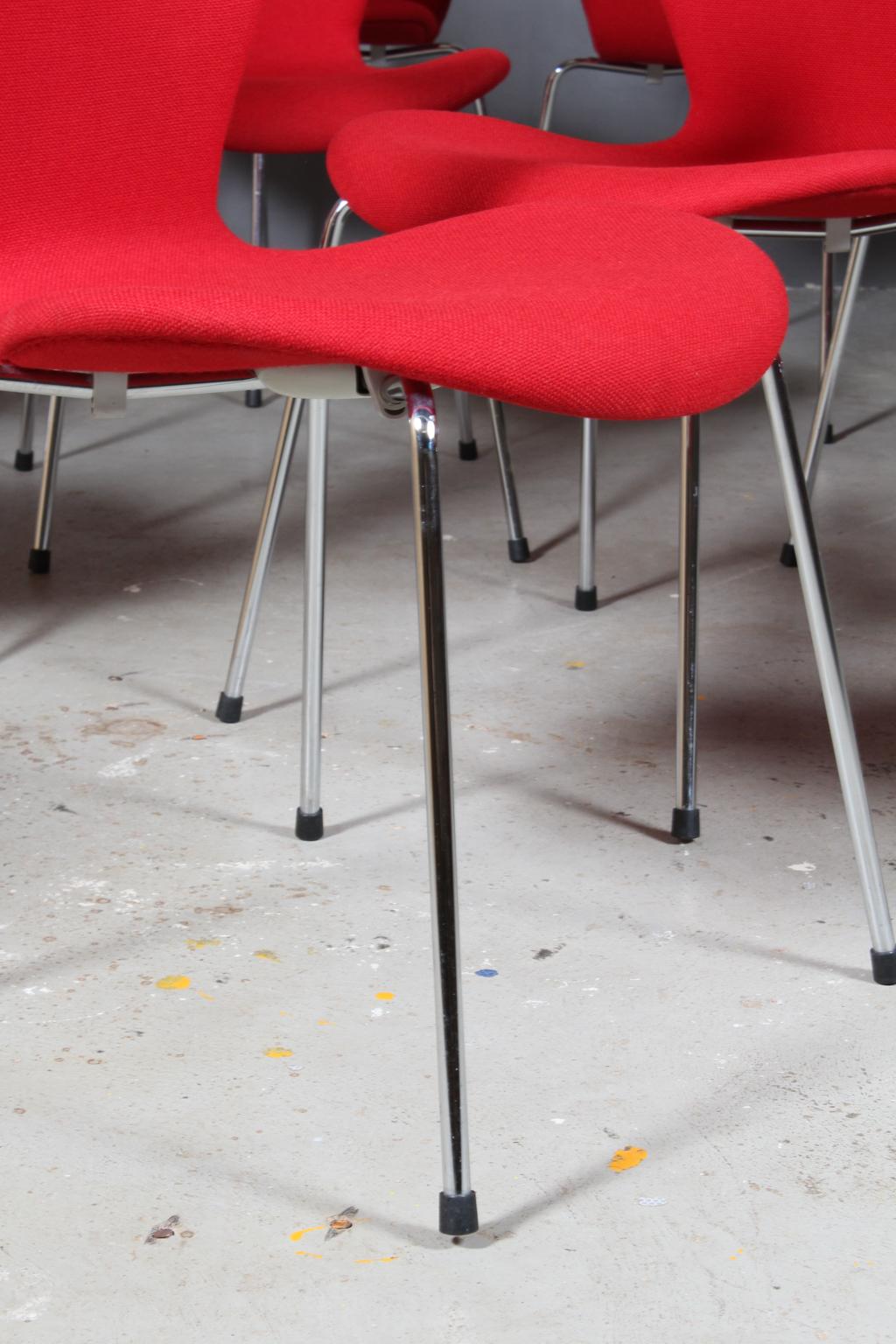 Leather Arne Jacobsen Dining Chair, Model 'Syveren' 3107, Original Upholstery Hallingdal