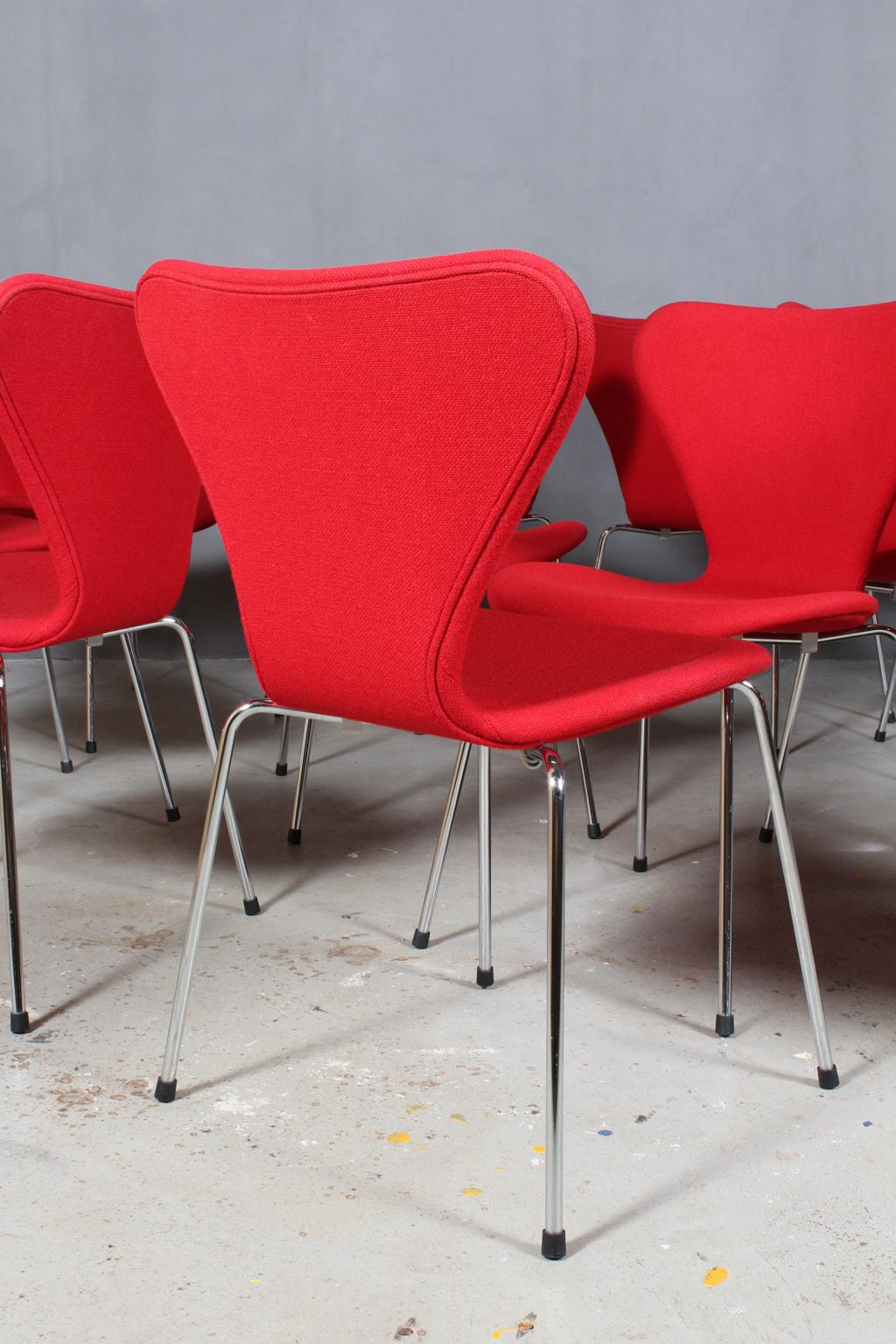 Arne Jacobsen Dining Chair, Model 'Syveren' 3107, Original Upholstery Hallingdal 2