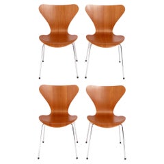 Retro Arne Jacobsen Dining Chairs Set of Four by Fritz Hansen