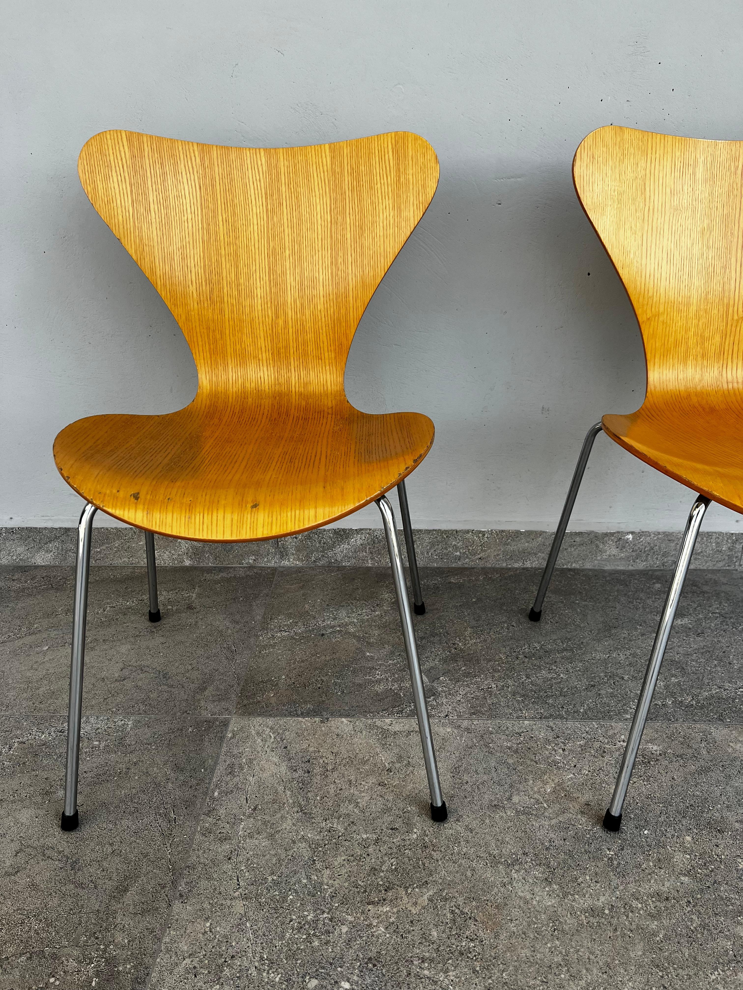 Sedie da pranzo Arne Jacobsen Set di due di Fritz Hansen In condizioni buone a San Pedro Garza Garcia, Nuevo Leon