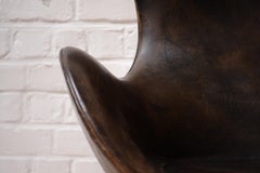 Arne Jacobsen Eierstuhl, 1. Auflage 1958/60, Original-Leder Fritz Hansen